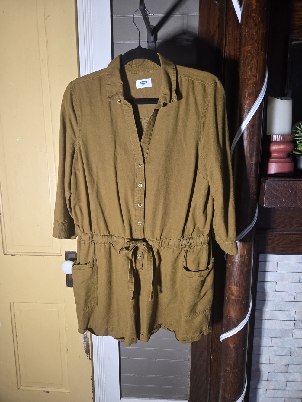 Old Navy Button-Up Romper in Mustard
